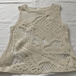 H&M Cream Crochet Tank Top nwot size small
